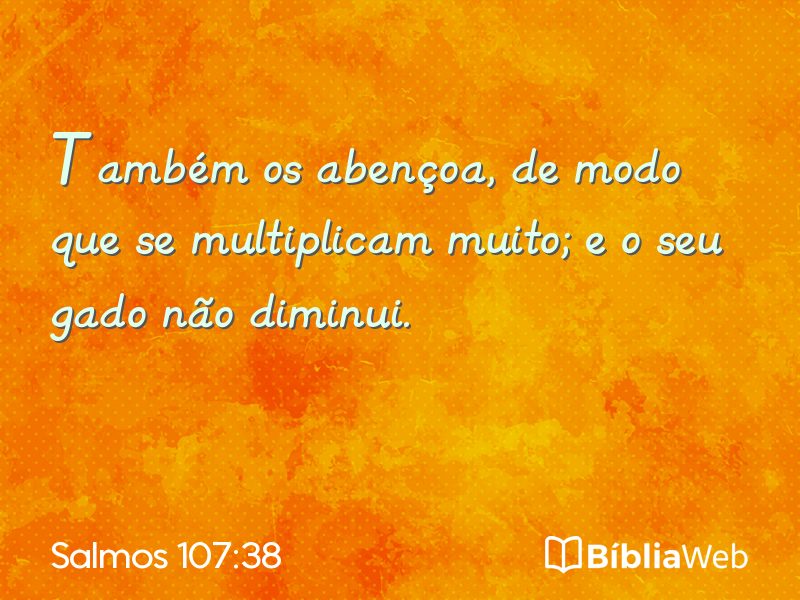 Salmos 107:38 em imagem para compartilhar