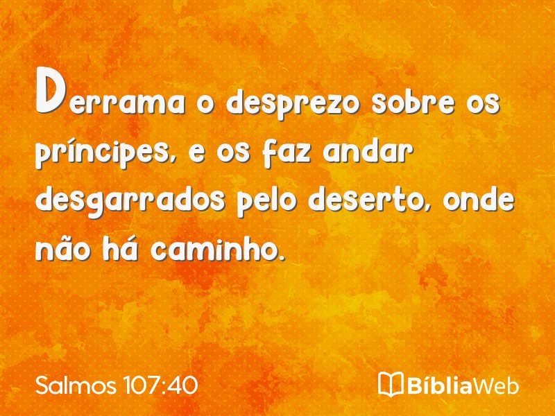 Salmos 107:40 em imagem para compartilhar
