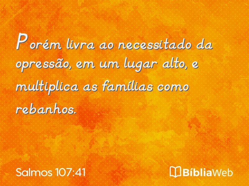 Salmos 107:41 em imagem para compartilhar
