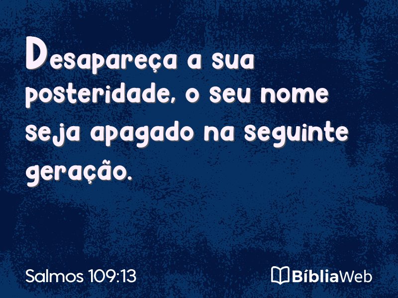 Salmos 109:13 em imagem para compartilhar