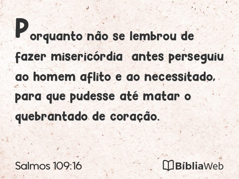 Salmos 109:16 em imagem para compartilhar