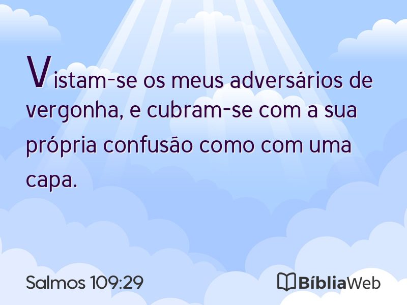 Salmos 109:29 em imagem para compartilhar