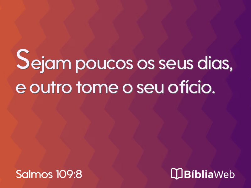 Salmos 109:8 em imagem para compartilhar