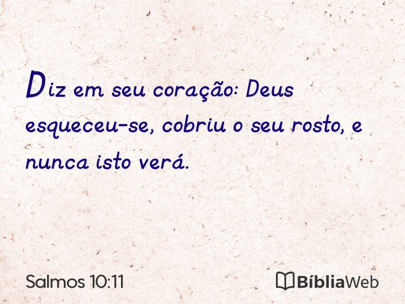 Salmos 10:11 em imagem para compartilhar