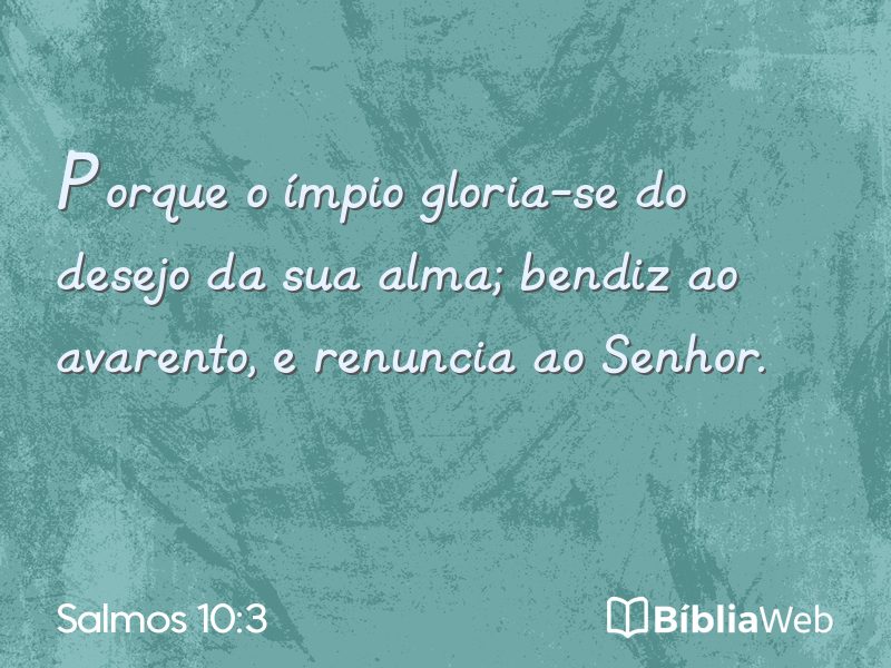Salmos 10:3 em imagem para compartilhar