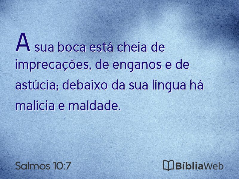 Salmos 10:7 em imagem para compartilhar