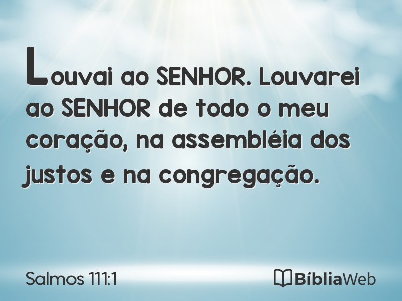 Salmos 111:1 em imagem para compartilhar
