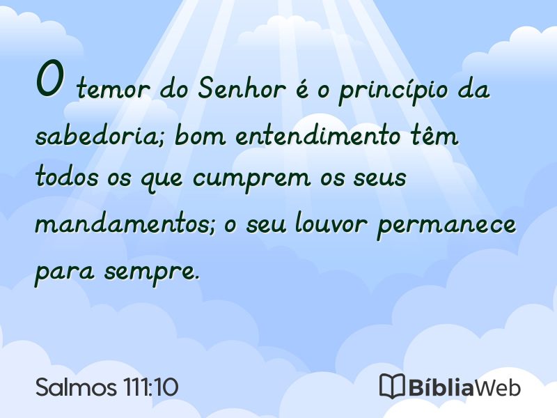 Salmos 111:10 em imagem para compartilhar