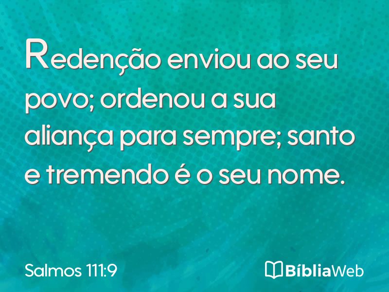 Salmos 111:9 em imagem para compartilhar