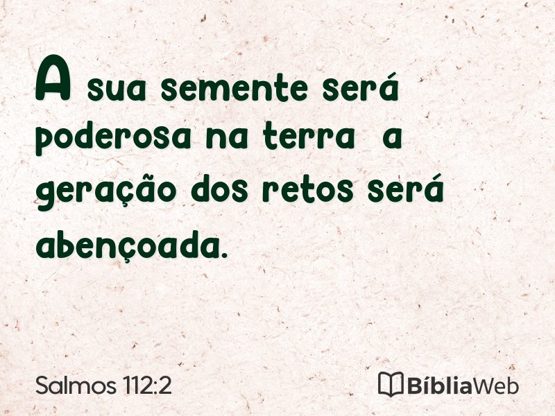 Salmos 112:2 em imagem para compartilhar