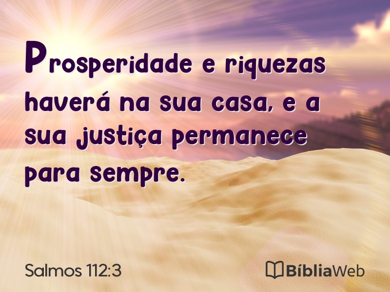 Salmos 112:3 em imagem para compartilhar