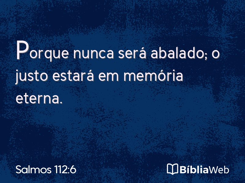 Salmos 112:6 em imagem para compartilhar