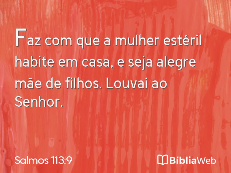 Salmos 113:9 em imagem para compartilhar