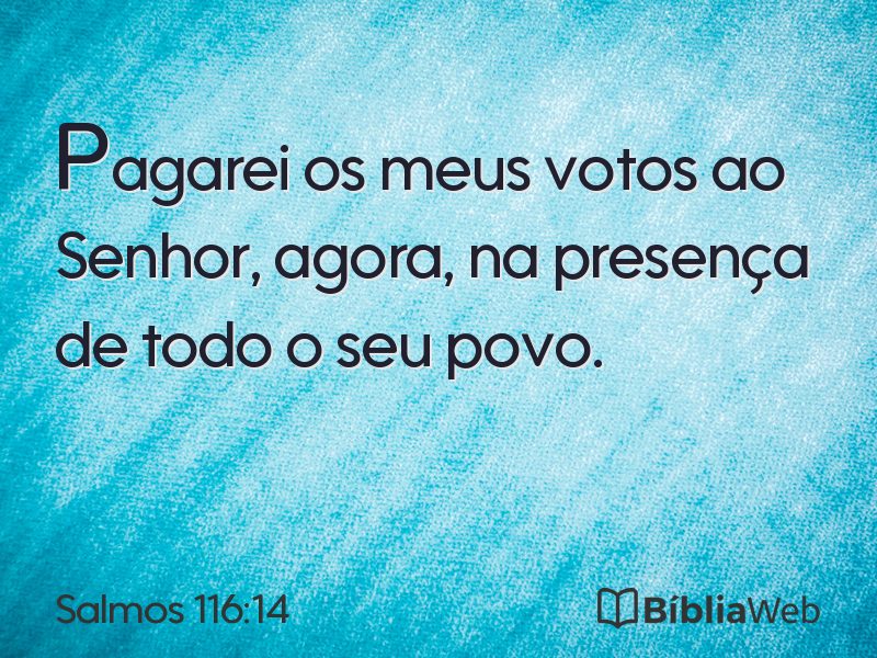 Salmos 116:14 em imagem para compartilhar
