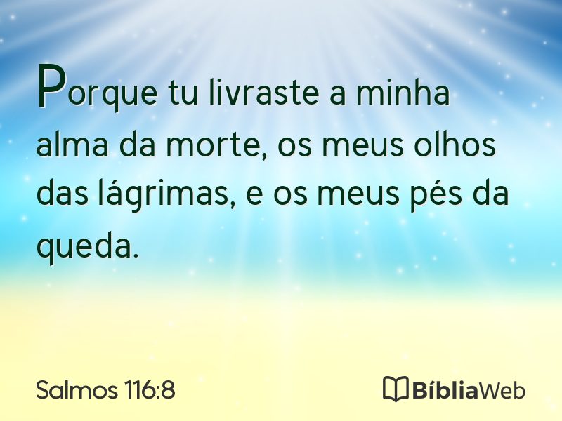 Salmos 116:8 em imagem para compartilhar