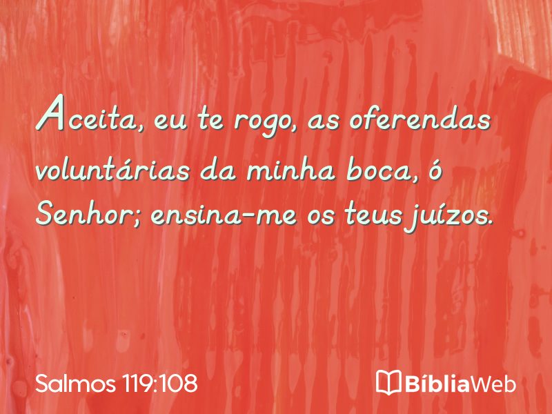 Salmos 119:108 em imagem para compartilhar