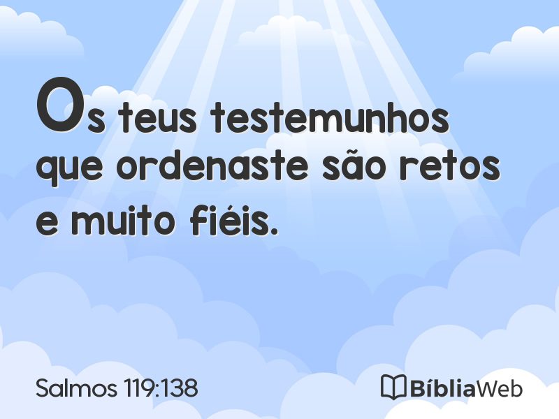 Salmos 119:138 em imagem para compartilhar