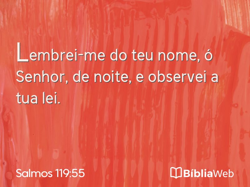 Salmos 119:55 em imagem para compartilhar