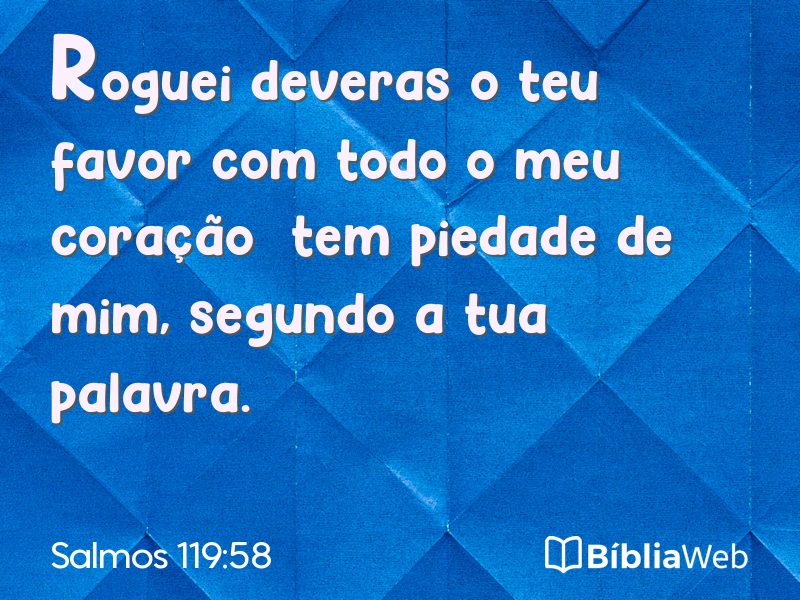 Salmos 119:58 em imagem para compartilhar