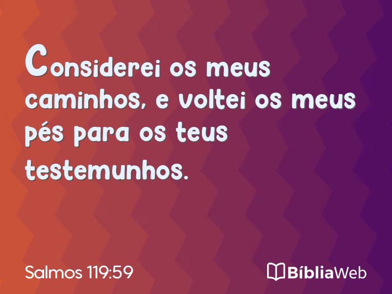 Salmos 119:59 em imagem para compartilhar