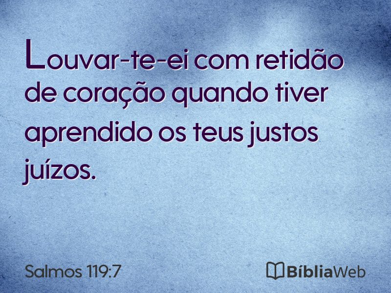 Salmos 119:7 em imagem para compartilhar
