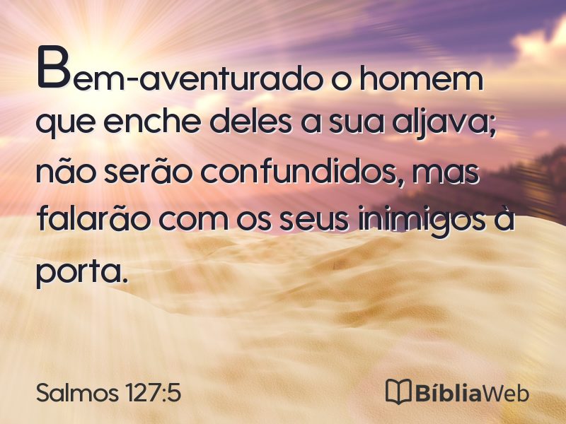 Salmos 127:5 em imagem para compartilhar