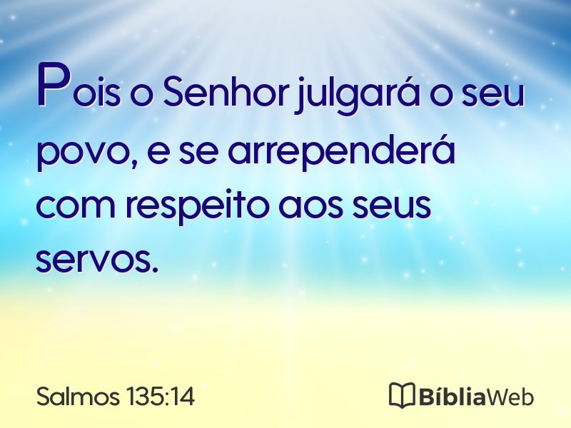 Salmos 135:14 em imagem para compartilhar
