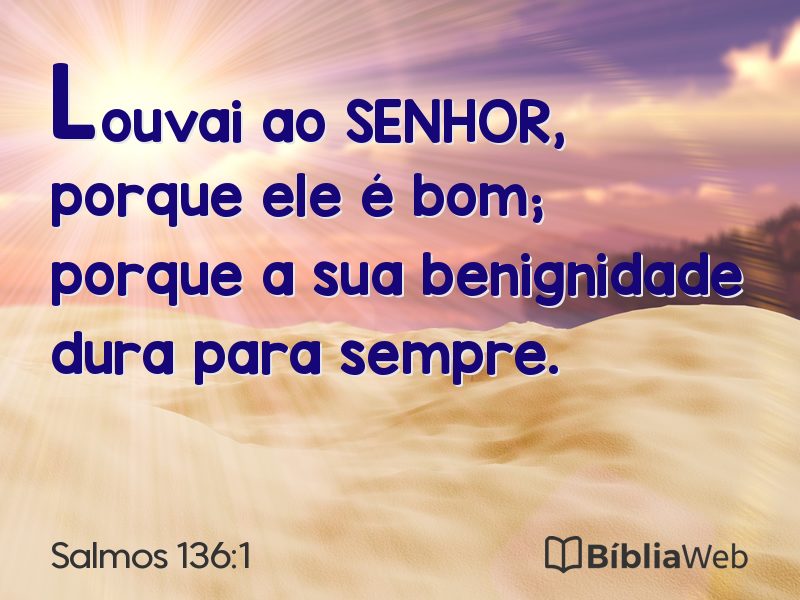 Salmos 136:1 em imagem para compartilhar