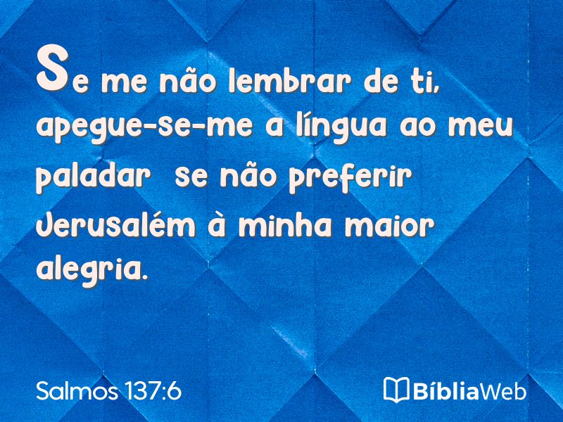 Salmos 137:6 em imagem para compartilhar