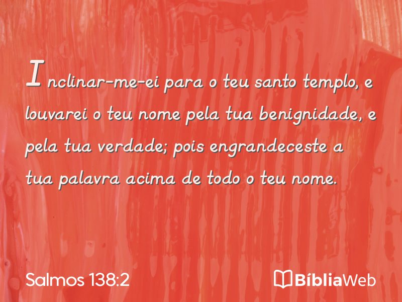 Salmos 138:2 em imagem para compartilhar