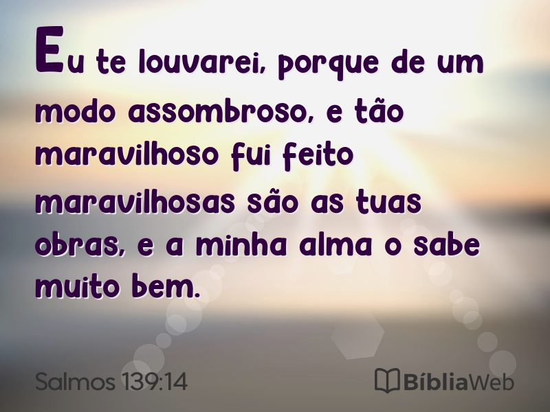 Salmos 139:14 em imagem para compartilhar