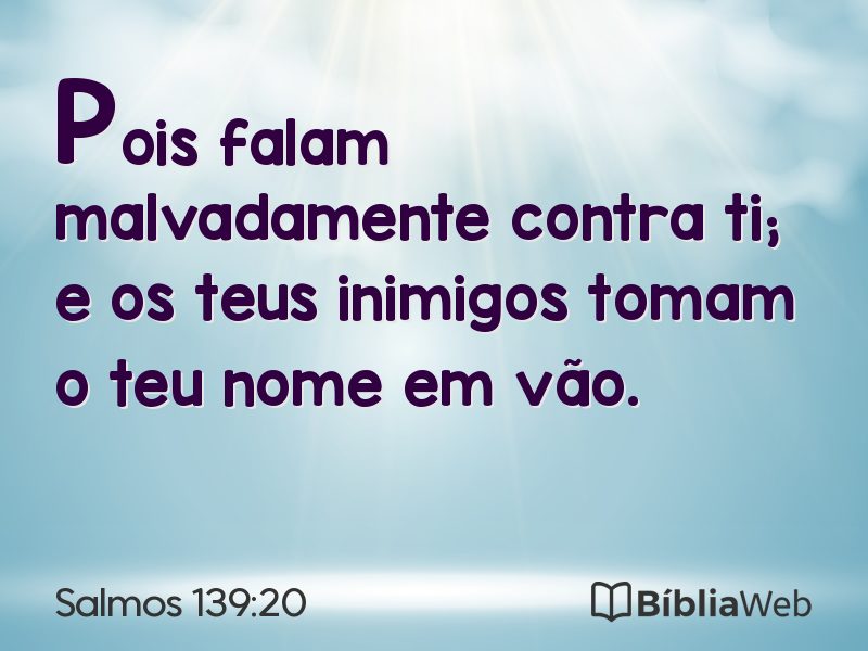 Salmos 139:20 em imagem para compartilhar