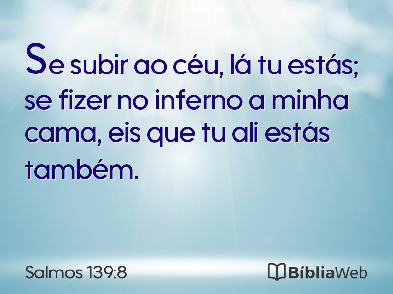 Salmos 139:8 em imagem para compartilhar
