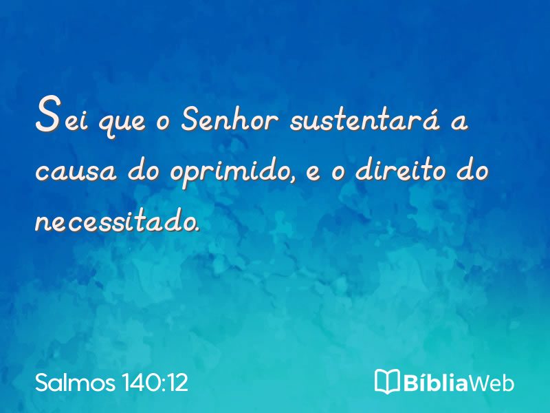 Salmos 140:12 em imagem para compartilhar