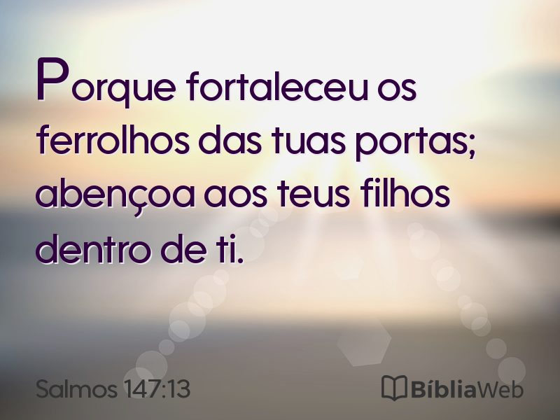 Salmos 147:13 em imagem para compartilhar
