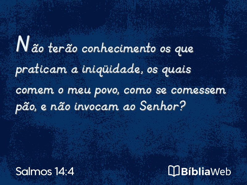 Salmos 14:4 em imagem para compartilhar