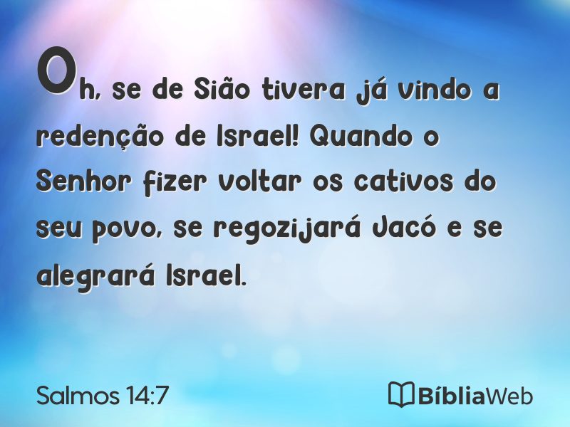 Salmos 14:7 em imagem para compartilhar