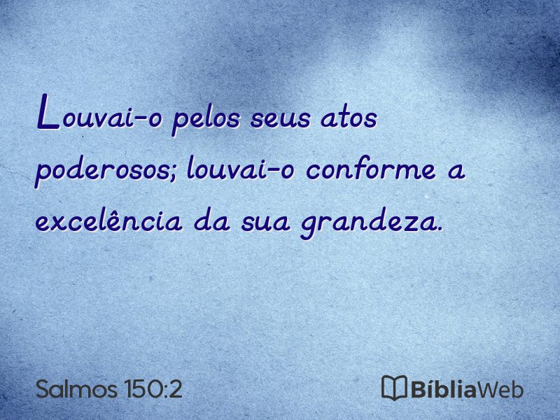 Salmos 150:2 em imagem para compartilhar