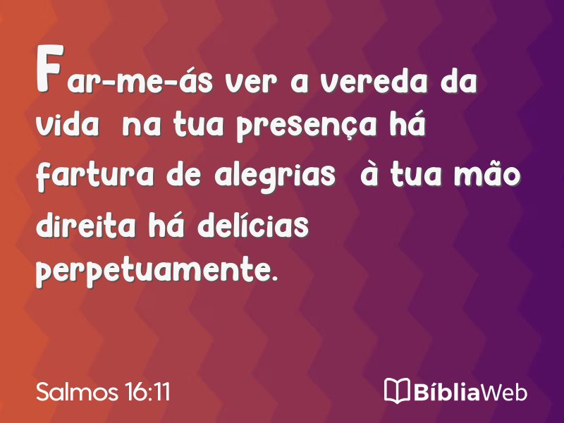 Salmos 16:11 em imagem para compartilhar