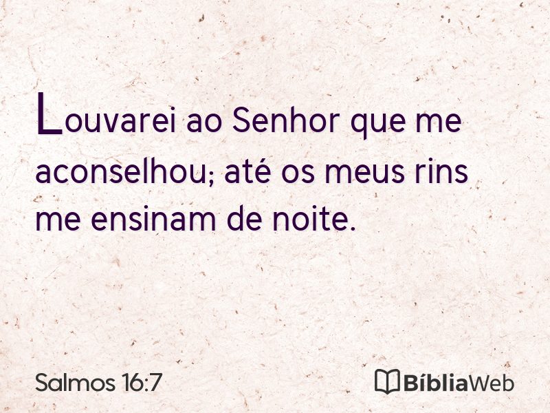 Salmos 16:7 em imagem para compartilhar