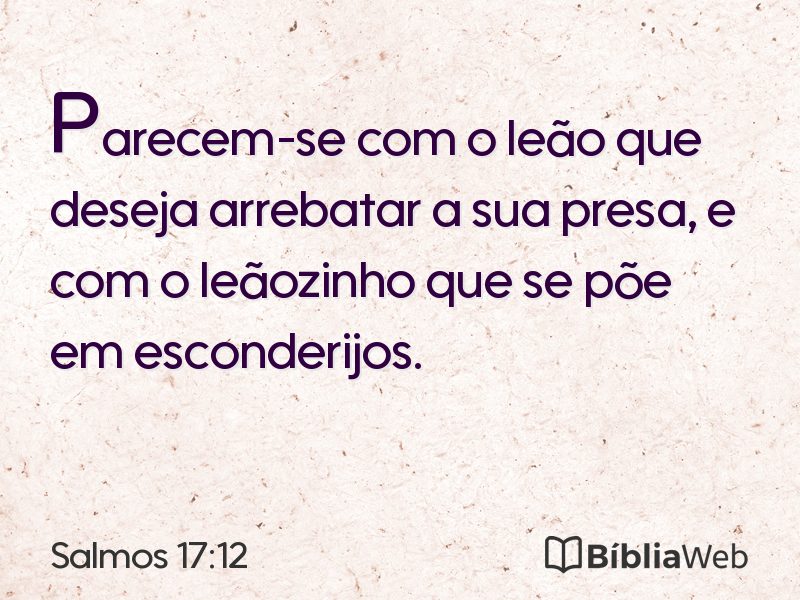 Salmos 17:12 em imagem para compartilhar
