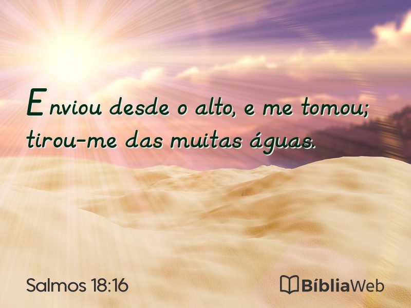 Salmos 18:16 em imagem para compartilhar
