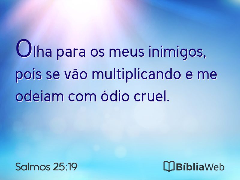 Salmos 25:19 em imagem para compartilhar