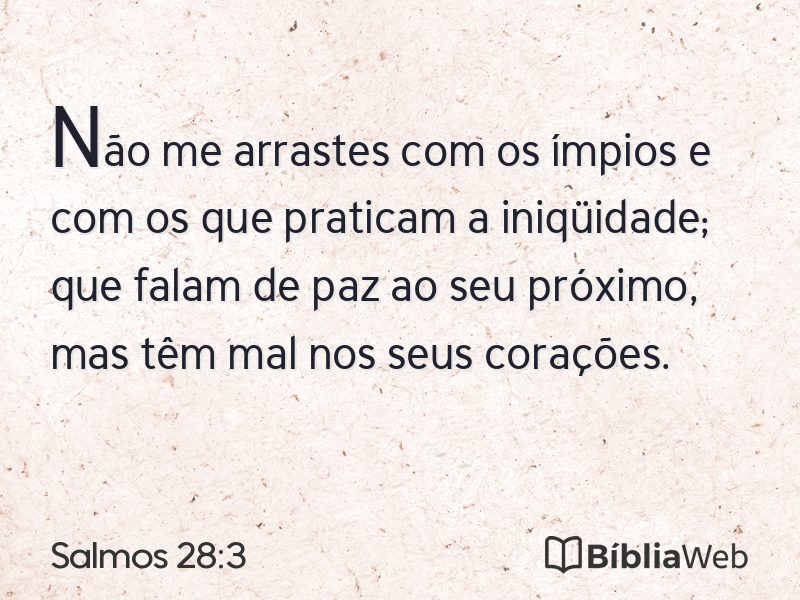 Salmos 28:3 em imagem para compartilhar