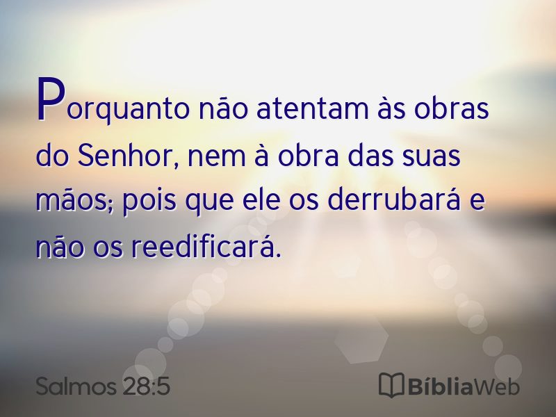 Salmos 28:5 em imagem para compartilhar
