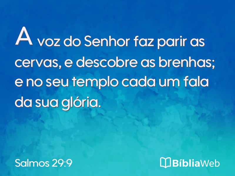 Salmos 29:9 em imagem para compartilhar