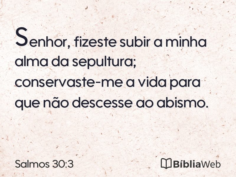 Salmos 30:3 em imagem para compartilhar