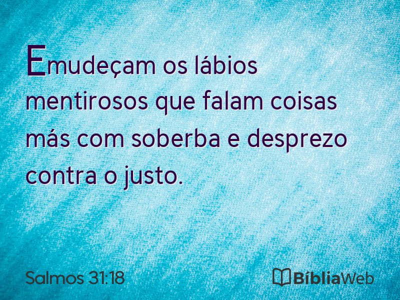 Salmos 31:18 em imagem para compartilhar