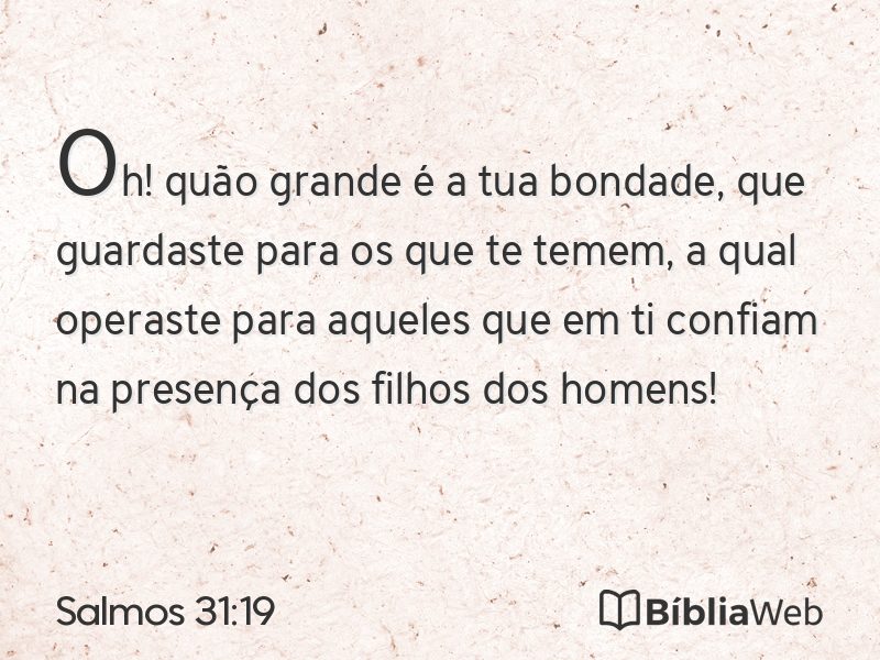 Salmos 31:19 em imagem para compartilhar