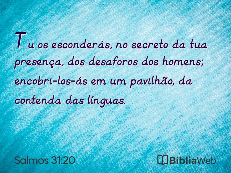 Salmos 31:20 em imagem para compartilhar